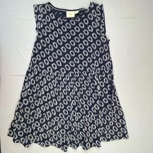Maeve Anthropologie Sz S‎ Blue White Shift Babydoll Dress Textured 90s Y2K Fairy
